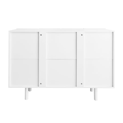 Rootz White Sideboard - Elegant Storage Unit - Modern Buffet - Quiet Operation - 120x37.5x80.8 cm