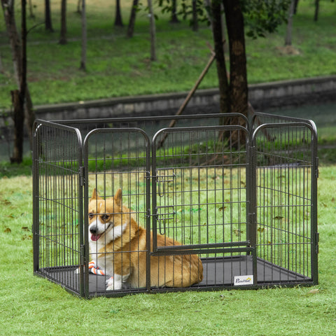 Rootz Dog Kennel - Pet Enclosure - Indoor Playpen - Steel Mesh - Double Locking System - 109L x 74W x 71H cm