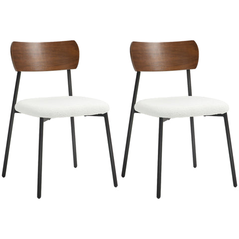 Rootz 2 Piece Set Dining Room Chairs - Kitchen Chairs - Modern Seatings - Soft Web Fur - 46cm W x 48cm D x 72cm H