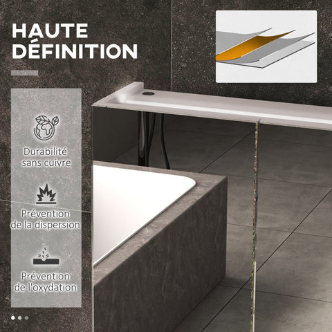 Rootz Wall-mounted LED Bathroom Mirror Cabinet - 2-in-1 Furniture - Vanity Cabinet - Adjustable Brightness - 90L x 15W x 65H cm