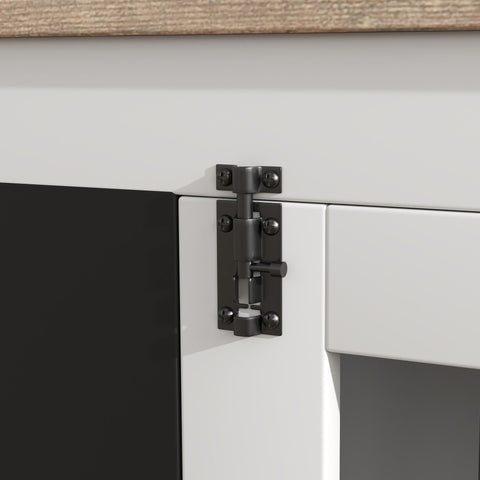 Rootz Dog Cage Table - Inner Dog Crate - Pet Kennel - Versatile Access & Style - 80 x 60 x 70 cm White and Brown