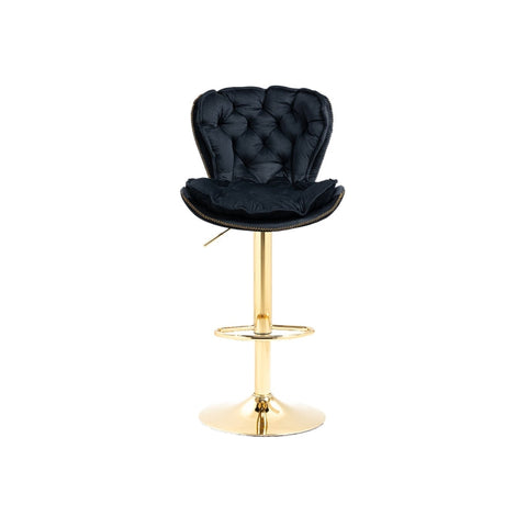 Rootz Swivel Bar Stools - Adjustable Chairs - Velvet Seating - Ergonomic Design - 55cm x 46cm x 92-112cm