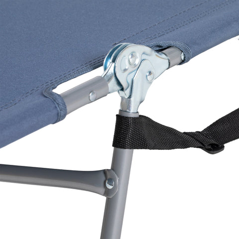 Rootz Garden Deck Chair - Sun Lounger - Massage Chair - Padded Facial Opening - Blue - 185cm x 55cm x 29cm