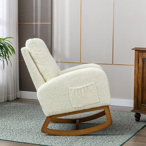 Rootz Mid-Century Modern Rocking Chair - Soft Rocker - Ergonomic Armchair - Maximum Comfort - 68.83cm x 93.97cm x 100.83cm