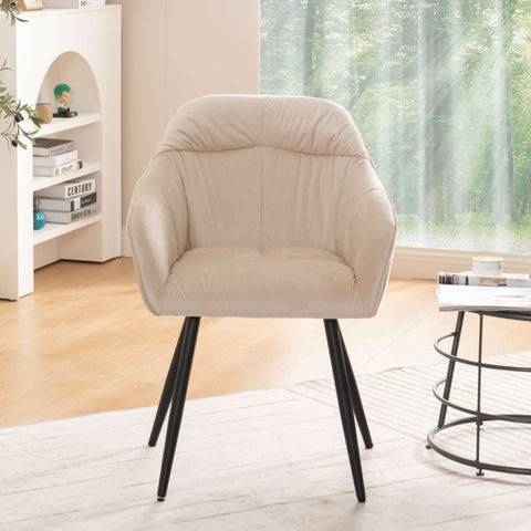 Rootz Elegant Velvet Dining Chairs - Upholstered Seating - Padded Accent Chairs - Comfort & Stability - 44cm Seat Width, 44L x 55W x 85H cm