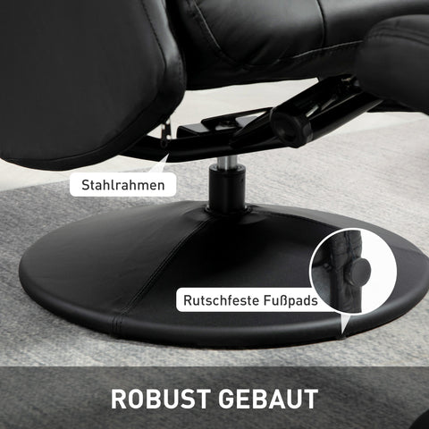 Rootz Executive Chair with Stool - Recliner - Swivel Chair - 130° Adjustable Backrest - 70x79x105cm - Pure Luxury