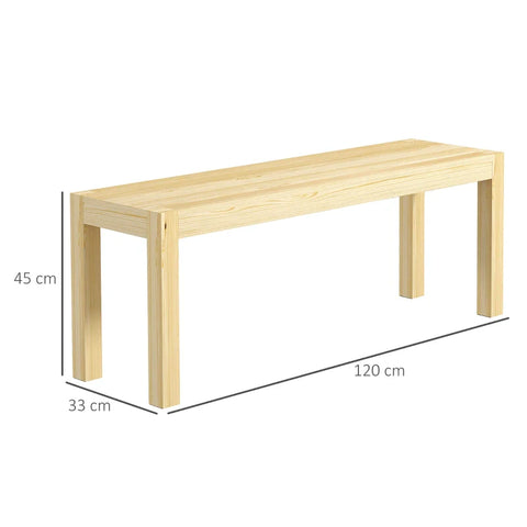 Rootz Gestoffeerde Banken - Houten Bank - Keukenbank - Massief Hout - 3-zits Bank - Grenenhout - Naturel - 120 Cm X 33 Cm X 45 Cm