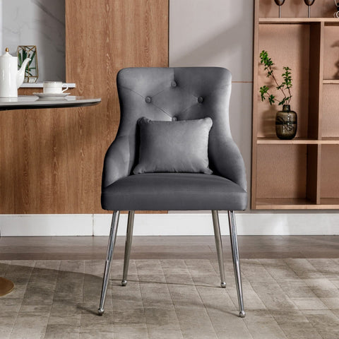 Rootz Modern Dining Chair - Velvet Upholstered Chair - Luxurious Velvet Seat - High Comfort - 54.5L x 58.5W x 87.5H cm