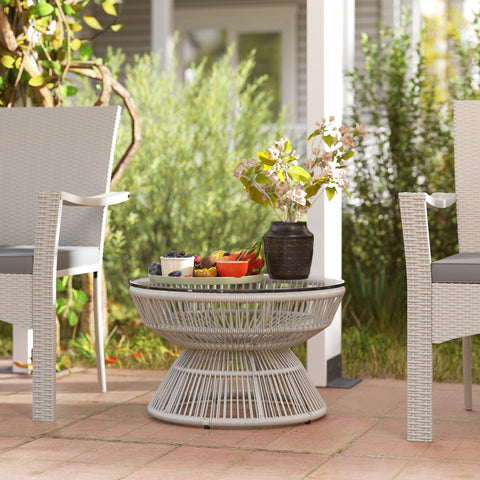 Rootz Round Garden Coffee Table - Side Table - Outdoor Table - UV-Resistant - Ø 60cm x 37cm