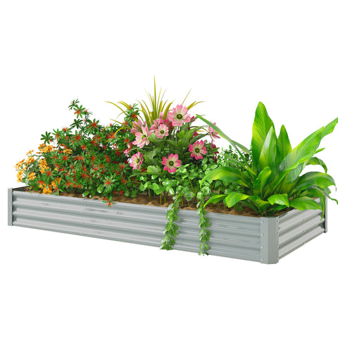 Rootz Raised Garden Bed - Planting Bed - Steel Planter - Weather-Resistant - 828L Capacity - 240cm x 120cm x 30cm