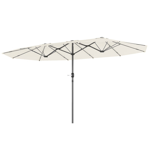 Rootz Double Sunshield Parasol - UV Protection - Steel Parasol - Crank Operated - 436cm x 260cm x 240cm