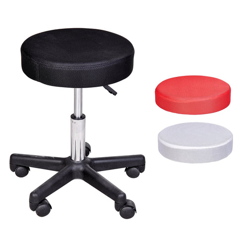 Rootz Rolling Stool for Massage - Height-Adjustable Swivel Stool - Rotating Office Seat - PU Leather - 42-54cm Adjustable Height - 35cm Diameter