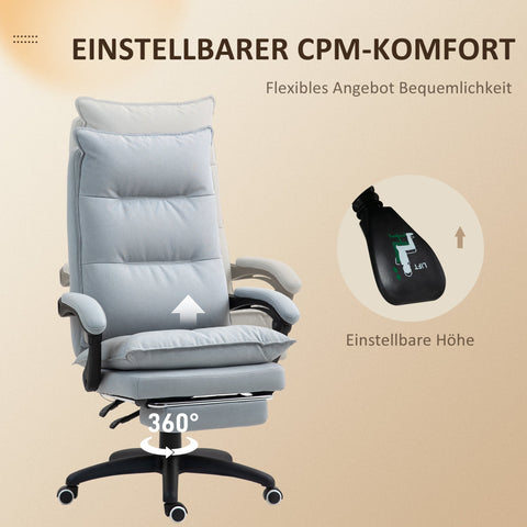 Rootz Massage Office Chair - Desk Chair - Ergonomic Swivel - Comfort & Support - 70cm x 62cm x 120-130cm,  Grey