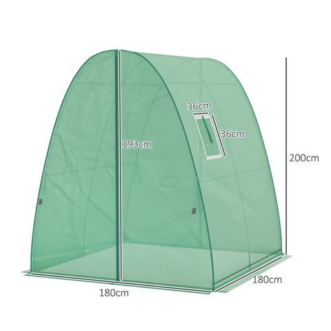 Rootz Arched Greenhouse - Foil Tomato House - Portable Plant Shelter - Stability & Optimal Ventilation - 1.8 x 1.8 x 2 m