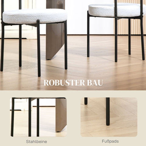 Rootz 2 Set Dining Chairs - Kitchen Chairs - Upholstered Seats - Comfort & Style - 51cm x 51cm x 76cm - White