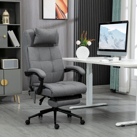 Rootz Massage Office Chair - Ergonomic Chair - 155° Reclining - Lumbar Heating - 66cm x 76cm x 112-120cm