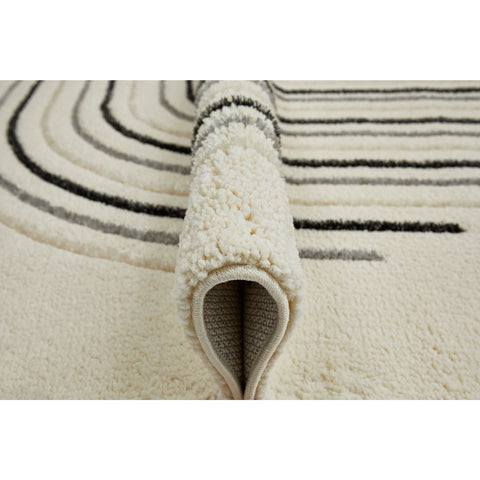 Rootz Carpet - High-Low Rug - Area Mat - Soft Texture, Stain Resistant - 170 x 120 x 2.1 cm - Cream