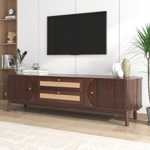 Rootz TV Cabinet - Media Stand - Entertainment Center - Spacious Storage - 170L x 39.5W x 46H cm
