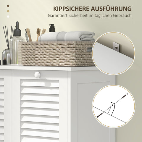 Rootz Washing Cabinet - Laundry Organizer - Sorting Unit - Stylish & Durable MDF - 70 x 38 x 73 cm - White