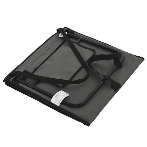 Rootz Beach Lounger - Folding Adjustable - Backrest Side Pocket - Soft Padding - Steel Frame - Polyester - Gray - 142L x 51W x 40H cm