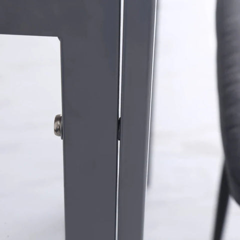 Rootz Dining Table - Kitchen Table - Glass Table - Square Table - Glass Top - Compact Design - Gray - 75L x 75W x 75H cm