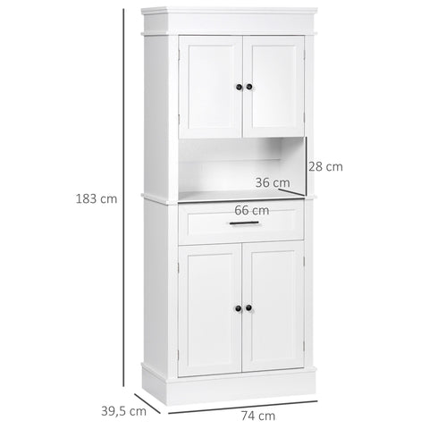 Rootz Kitchen Buffet Cabinet - Storage Cupboard - Pantry Organizer - Versatile Storage - 74cm x 39.5cm x 183cm