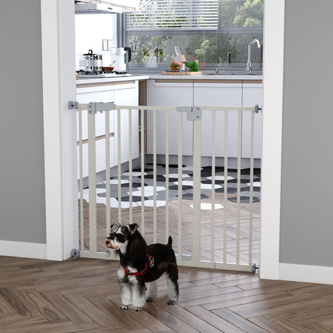 Rootz Pet Safety Gate - Adjustable Pet Barrier - Dog Gate - Steel Automatic Closing - 74-80/91.5-97.5W x 76.2H cm