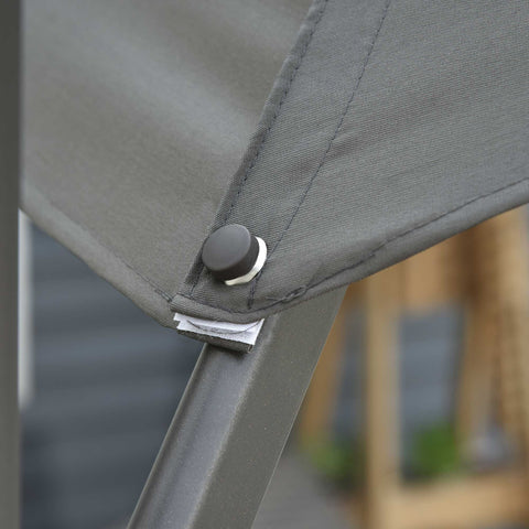 Rootz Swivel Arm Parasol - Tilting Garden Parasol - 360° Rotatable Umbrella - Durable Aluminum Frame - Ø 2.95 x 2.5H m,  Grey