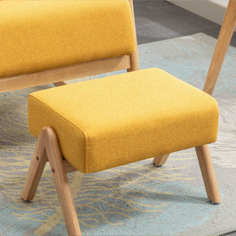 Rootz Rocking Chair & Footrest Set - Glider - Recliner - Durable Wood & Foam Comfort - Chair: 65x85x94cm, Footrest: 53x36x36cm