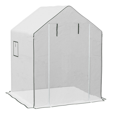 Rootz Greenhouse Film Replacement - Waterproof Tarpaulin - UV-Resistant Cover - Easy Access - 140 x 143 x 190cm White