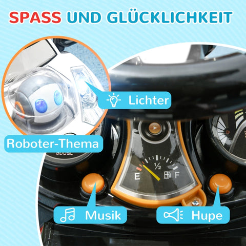 Rootz 3-in-1 Robot Push Car - Ride-On Toy - Convertible Car - Removable Sun Canopy - Lights and Music - 96cm x 39cm x 90cm