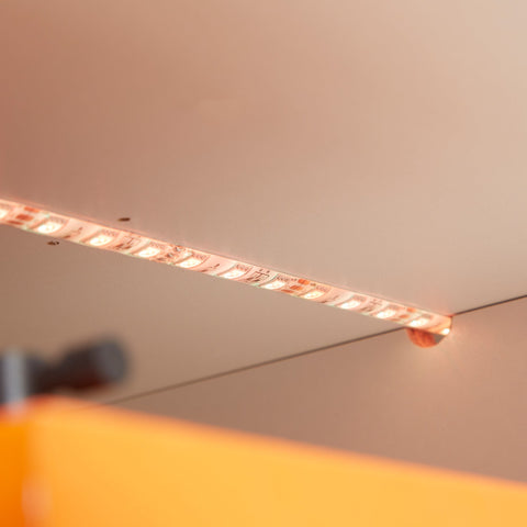 Rootz TV Stand - TV Bench - Media Console - LED Lights - Modern Style - 137 x 35 x 42 cm - White