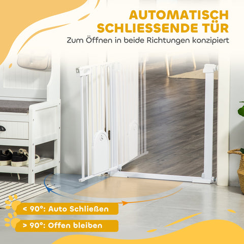 Rootz Adjustable Pet Barrier Grilles - Pet Gate - Safety Barrier - Easy Installation - Steel/Plastic - White - Fits 75-103cm, Small Door 22.4 x 27cm