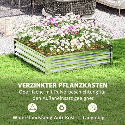Rootz Garden Bed Planting Box - Planter - Raised Garden - Durable Steel - 120cm x 120cm x 30cm