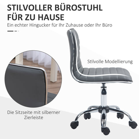 Rootz Swivel Chair - Office Chair - Salon Seat - Height Adjustable 43-55 cm - Faux Leather Comfort - 48L x 52W x 78-90H cm
