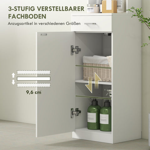 Rootz High Bathroom Cabinet - Storage Unit - Tall Organizer - Maximum Storage - 35cm x 30.5cm x 179cm - White
