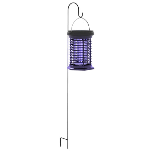 Rootz Hanging Insect Repellent Lamp - Garden Lantern - Bug Zapper - Solar & USB-C Chargeable - 50m² Coverage - Ø17.5 x 25.8H cm - Black