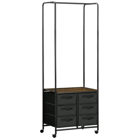 Rootz Industrial Clothes Rack - Wardrobe Organizer - Storage Unit - Space Saver - 63.5cm x 40cm x 172.5cm