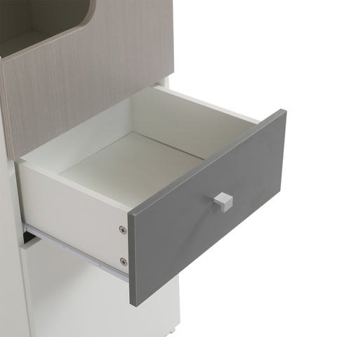 Rootz Tall Bookcase for Teenagers - Storage Shelf - L-Shaped Door - Space-Saving Design - 45x40x184 cm - White