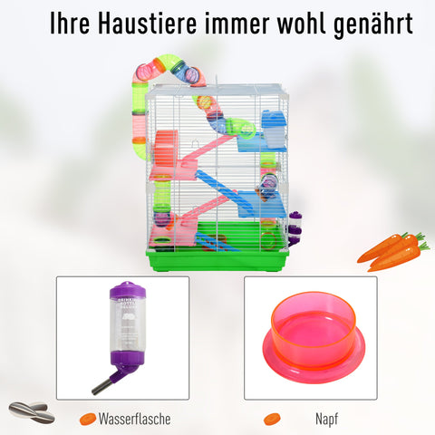 Rootz Small Animal Cage - Rodent Cage - Mouse Cage - Spacious Design - 46cm x 30cm x 58cm