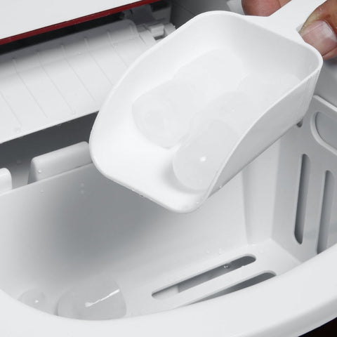 Rootz Ice Cube Machine - Ice Maker - Ice Ball Maker - 12kg/Day - Self-Cleaning - Quiet Operation - 34L x 24.2W x 32.8H cm - Red