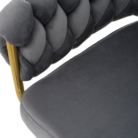 Rootz Velvet Dining Chair - Swivel Chair - Modern Armchair - 360° Rotation - 63cm x 50cm x 87cm