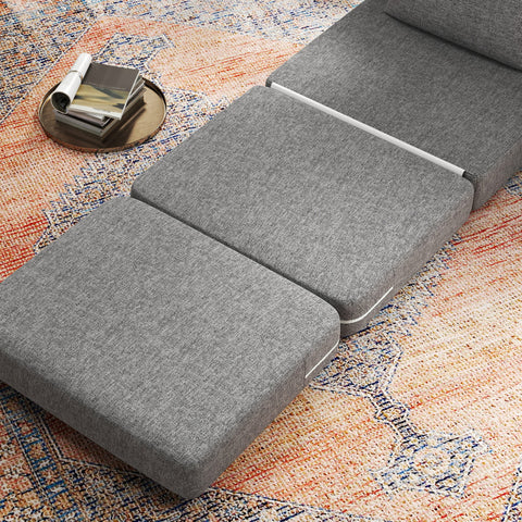 Rootz Sofa Bed - Guest Mattress - Tri-fold Chair - Compact and Versatile - Metal Frame - 80x75x74 cm - Grey