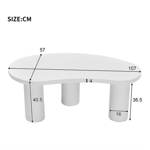 Rootz Modern Half Moon Coffee Table - Crescent Table - Curved Coffee Table - Elegant & Durable - 107cm x 57cm x 40.5cm