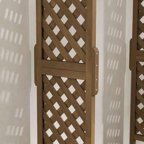 Rootz Rectangular Flower Box with Trellis - Planter Box - Garden Container - Drainage Holes - 112cm x 41cm x 180cm