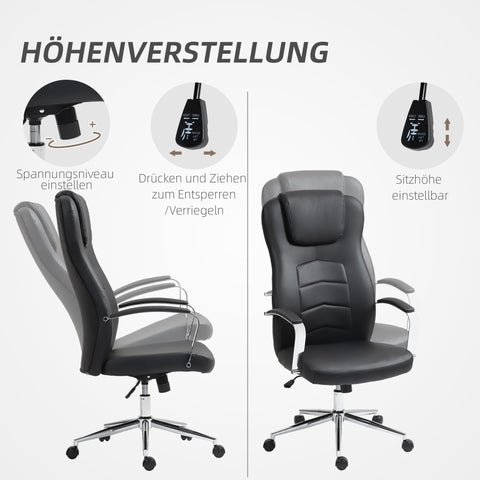 Rootz Office Chair - Desk Chair - PC Chair - Height Adjustable Comfort - 64cm x 78cm x 118-126cm