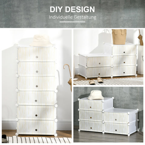 Rootz Modular Shoe Shelf System - Shoe Storage - Stackable Organizer - Accommodates 12 Pairs - 49cm x 36.5cm x 108cm