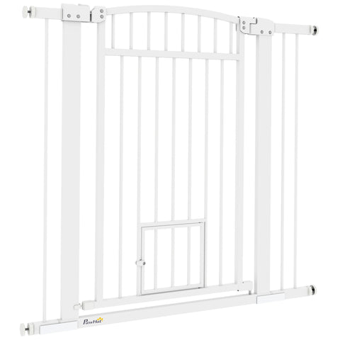 Rootz Dog Safety Grille - Pet Barrier - Dog Gate - Double Locking System - Adjustable Width 76-104 cm, Height 95 cm, White