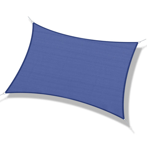 Rootz Rectangular Shade Sail - Sun Shade - UV Canopy - High-Density UV Protection - 4m x 3m - With Storage Bag - Blue
