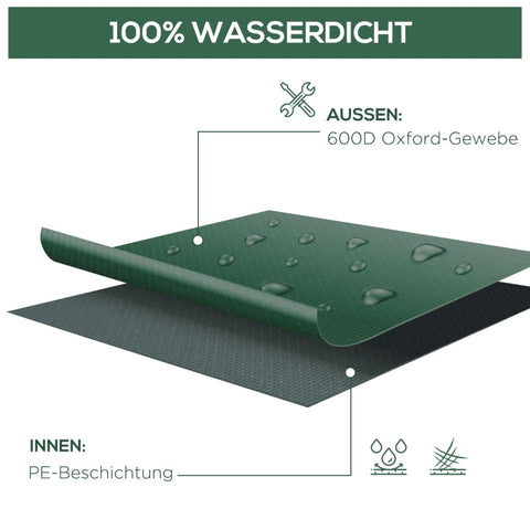 Rootz beschermhoes voor tuinmeubelen - hoes voor tuinmeubilair - hoes voor terrasmeubilair - duurzame bescherming - veilige pasvorm - waterafstotend - 135 cm x 135 cm x 75 cm - 600D Oxford groen